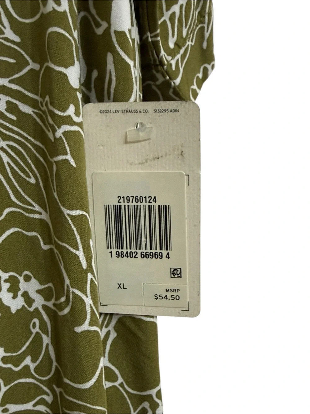 Levi’s Classic Camper Green Floral Button Up Shirt X-Large NWT